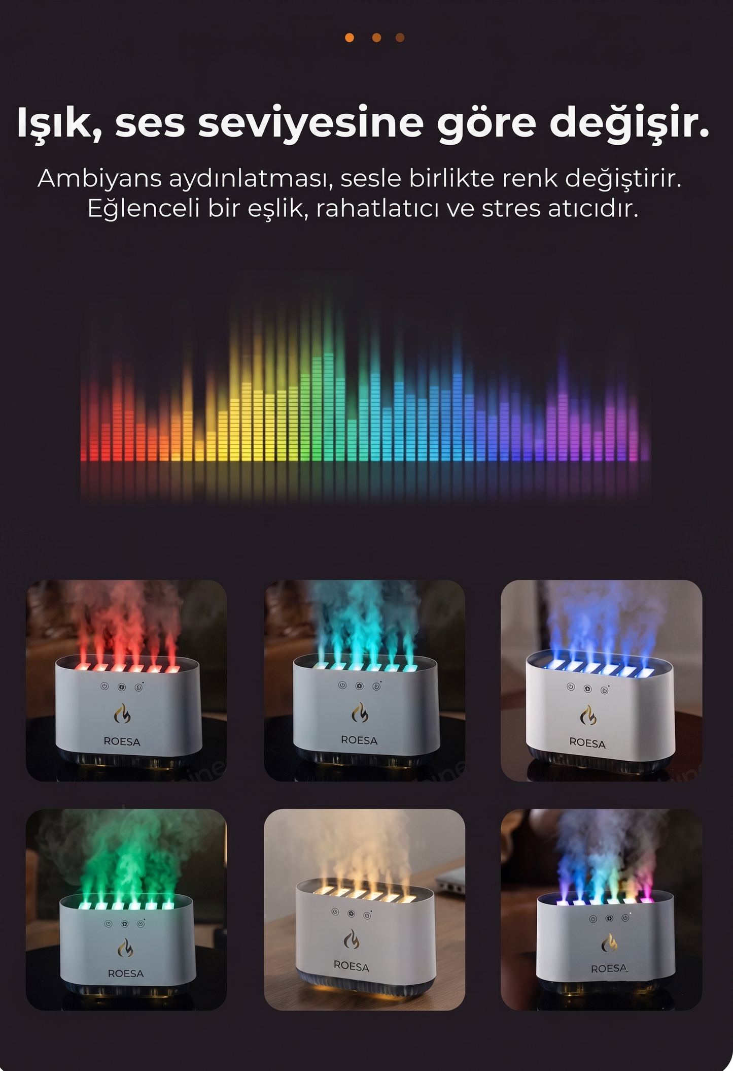 ROESA RGB Led Işıklı Hava Nemlendirici