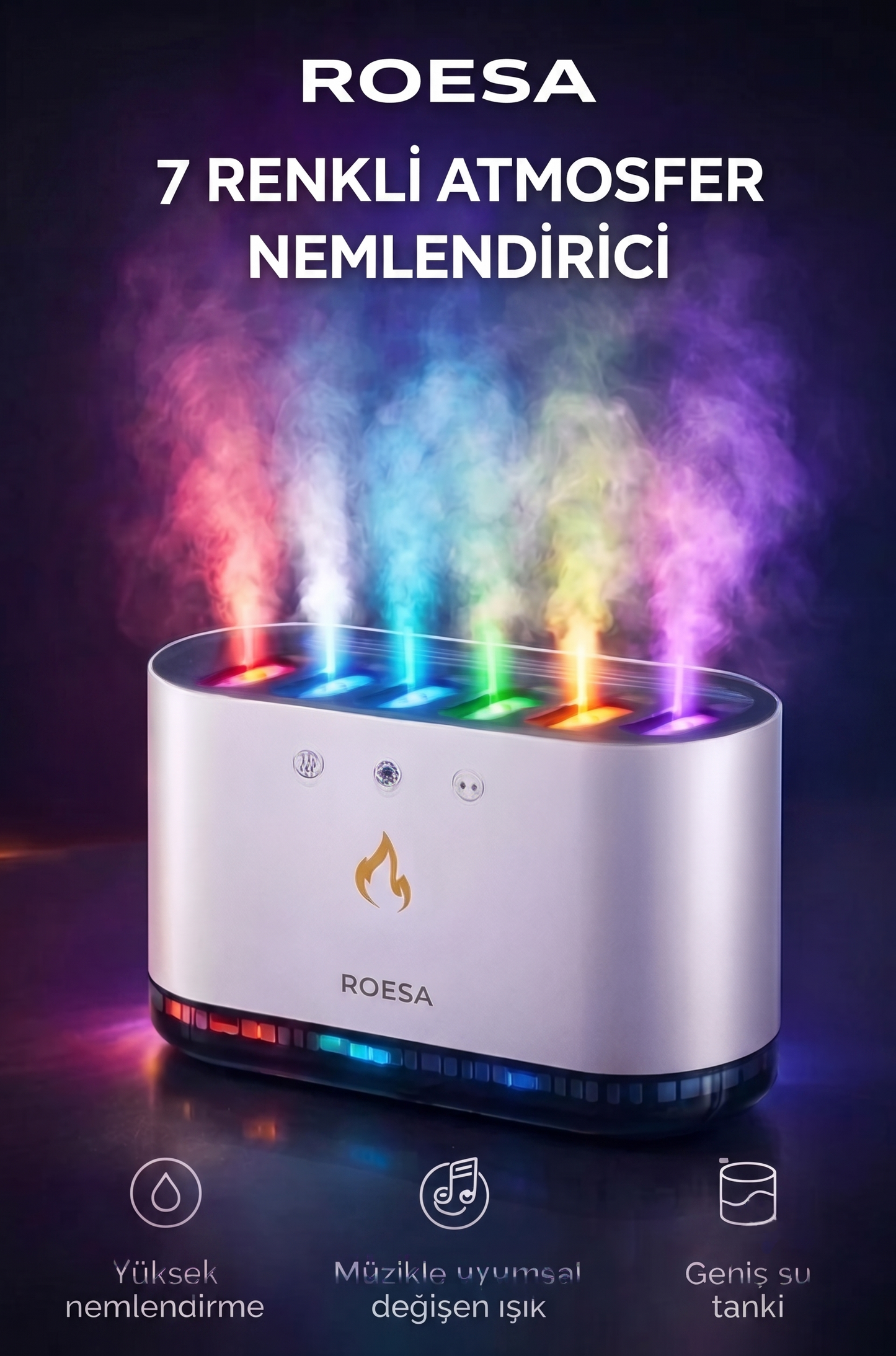 ROESA RGB Led Işıklı Hava Nemlendirici